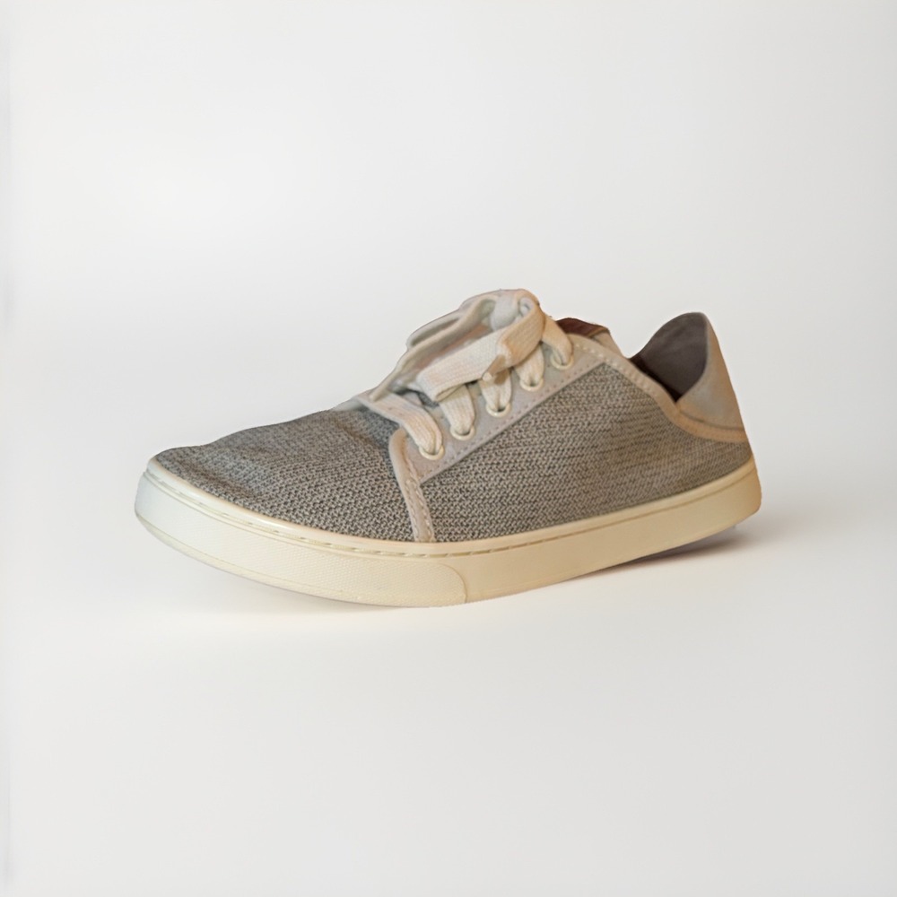 Olukai Pehuea Li Taupe Casual Lace Up Sneakers Gray Beige Women's Size 7.5